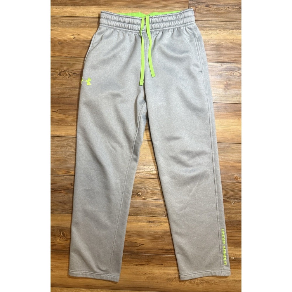 Under Armour Storm Pants Mens Medium Gray Green Athletic Training Sweatpants